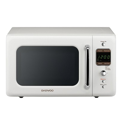 New Daewoo Retro Microwave Oven 0.7 Cu Ft, Creme White,...