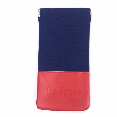 LE SPECS Soft Sunglasses Eyeglass Case Pouch Red/Navy Blue New