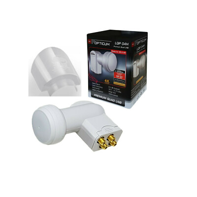 QUAD LNB DIGITAL Opticum 0,1dB Quattro Switch 4-Teilnehmer 7K UHD HD+ SKY 3D WSK