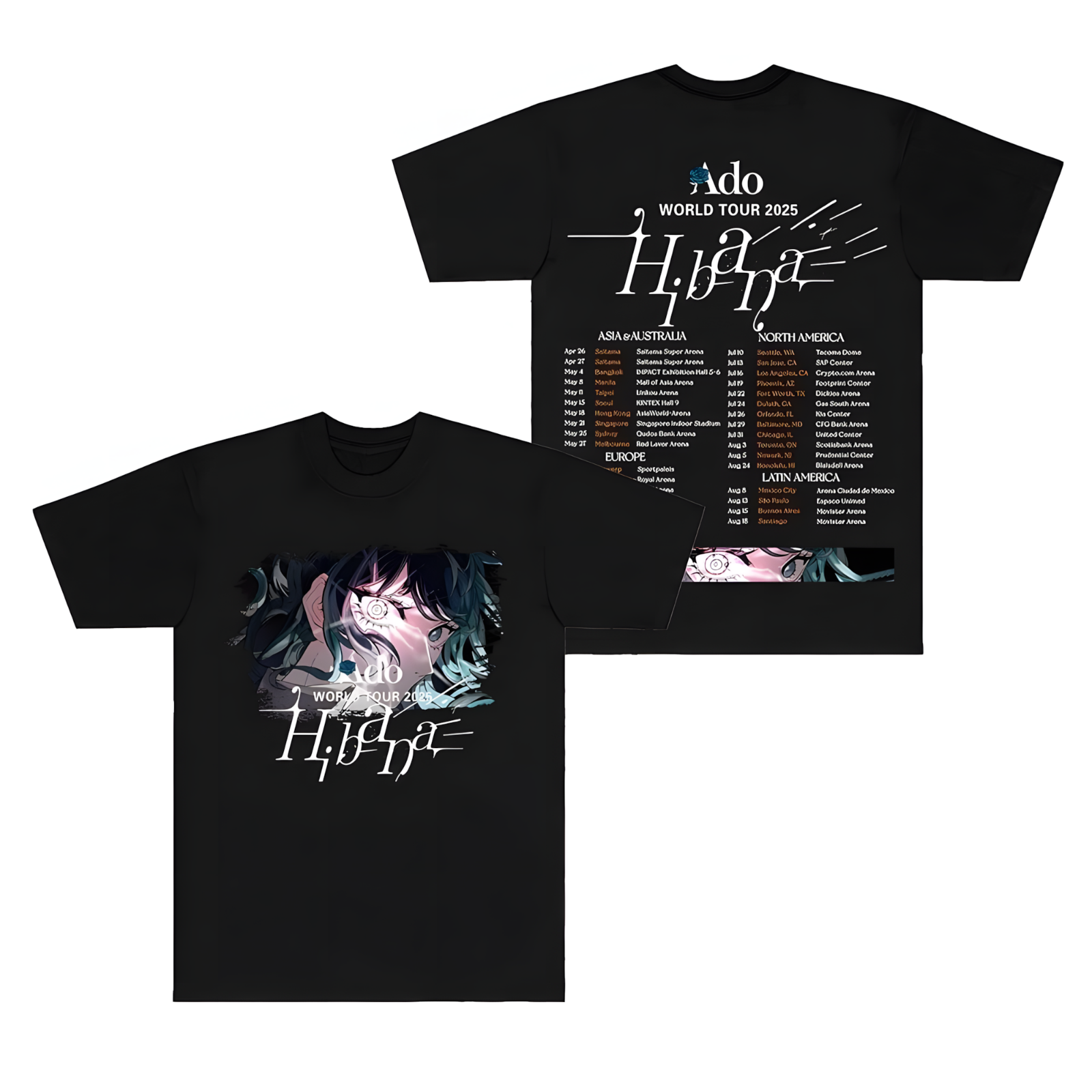 ado Tシャツ hibana XXL Ado World Tour 2025 Hibana Limited Long T-Shirt XXL Official