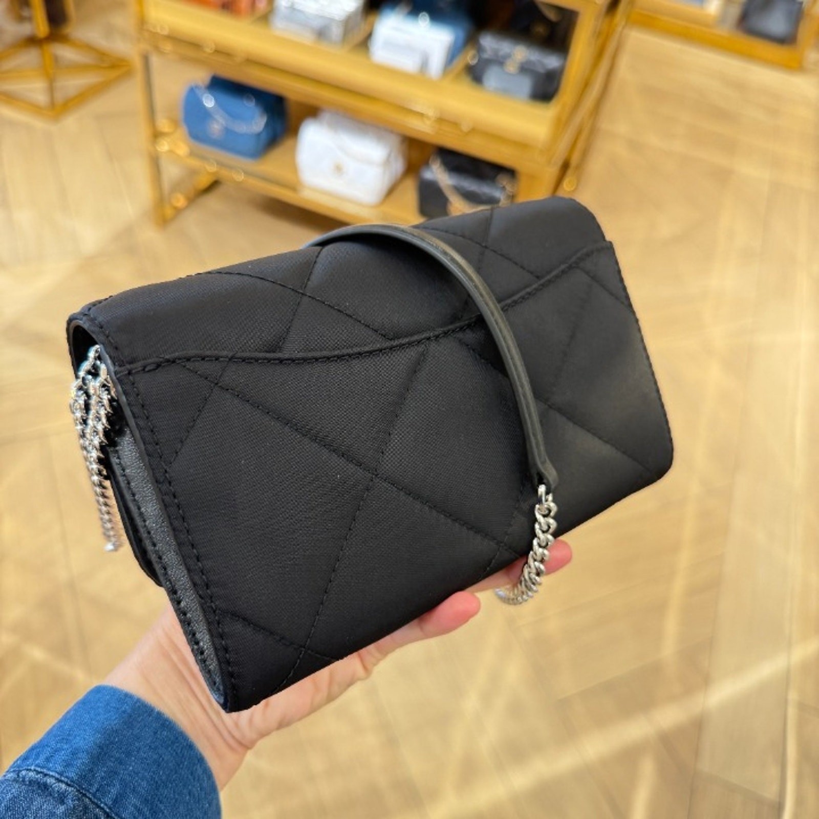 Tory Burch Willa Quilted Nylon Chain Wallet Crossbody Clutch