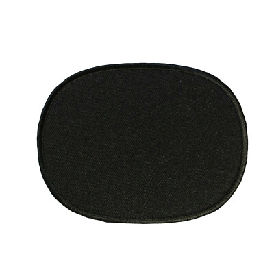 4 Inch Black Blank Oval Iron On Patch -  Mend Repair Fabric 026