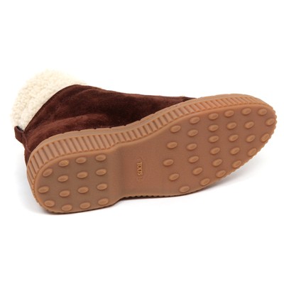 Pre-owned Tod's E5190 Sneaker Donna Brown  Scarpe Tronchetto Inside Fur Merino Shoe Woman In Marrone