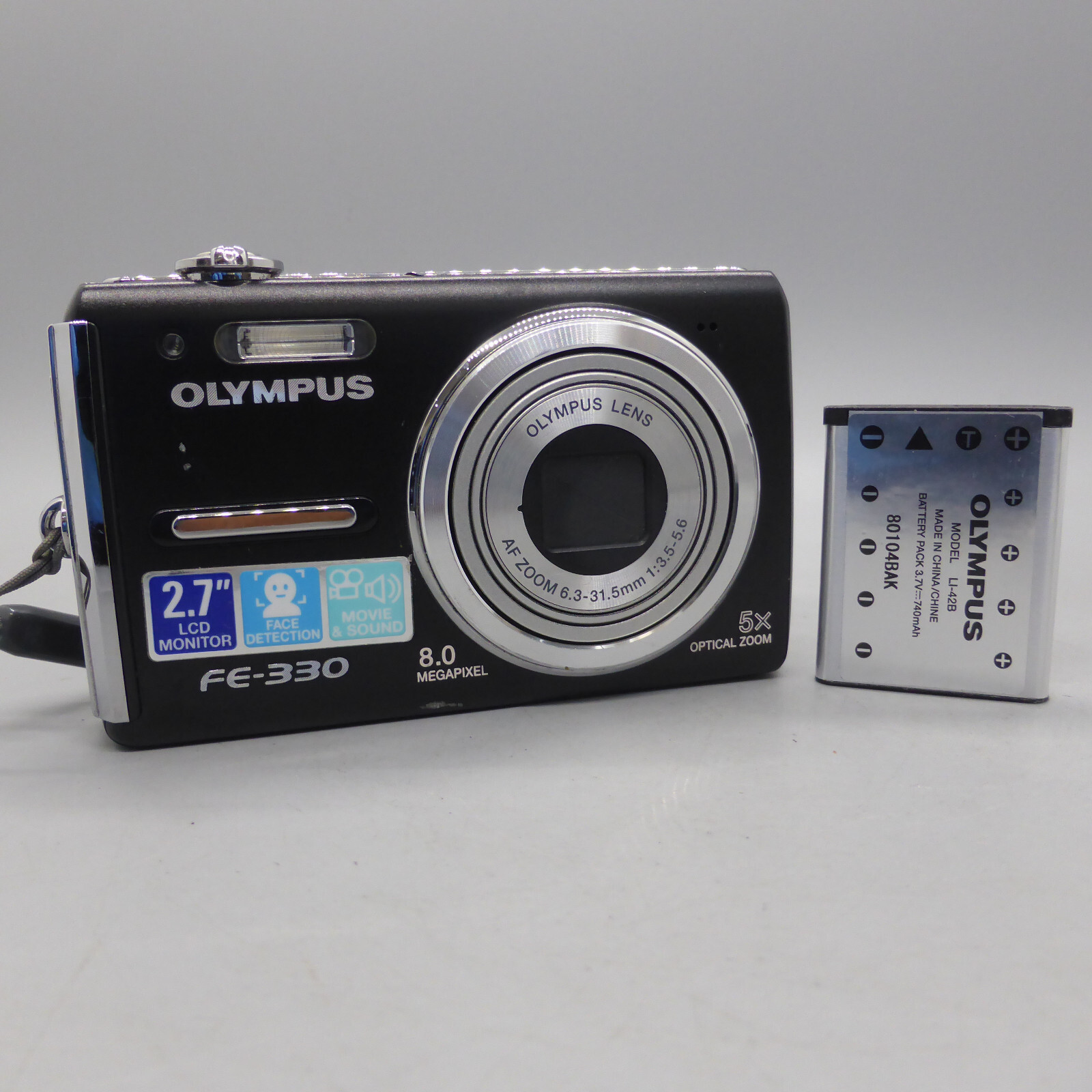 Olympus Digital Camera FE-330 8.0MP Black Tested | eBay UK