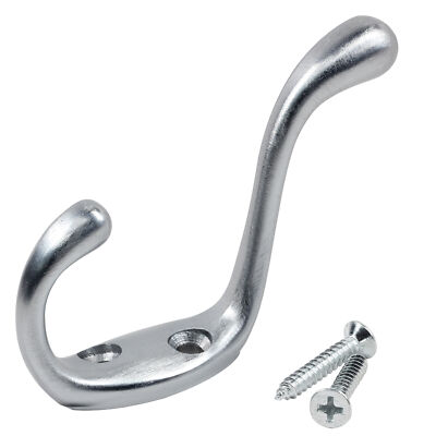 Rok Hardware Heavy Duty Coat Hook, 3-1/2'', Brushed Chrome