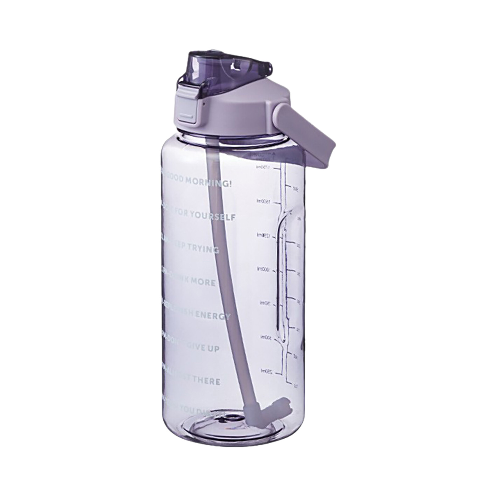 2L Water Bottle with Marker & Straw Large Capacity Water Bottle with Handle Reus