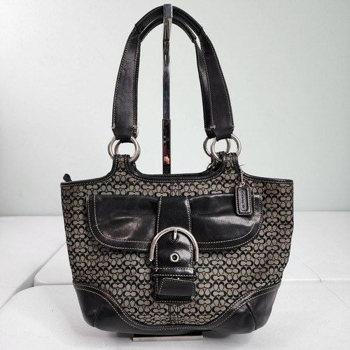 バッグ Vintage coach bag all leather soho black Vintage Coach 8A01 Soho Hobo Handbag Black Leather | eBay