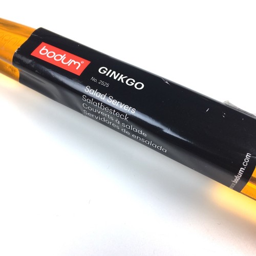 Bodum Salad Server Set Ginkgo Orange Plastic Fork Spoon Dishwasher Safe