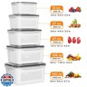 5-Pack Fruit Storage Containers for Fridge with Removable Colanders, 4 in 1 Produce Storage Containers with Lids, Leakproof Fridge Organizer Bins for Salad Berry Lettuce Vegetables Meat Keeper Fresh