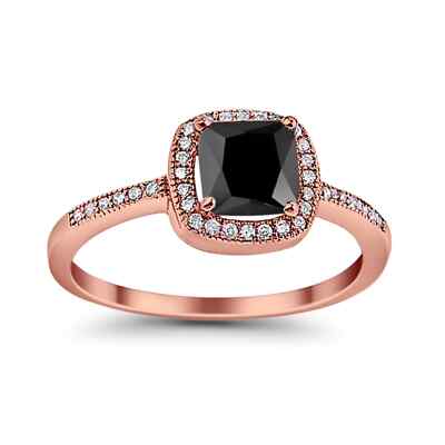 Halo Accent Engagement Ring Simulated CZ 925 Sterling Silver