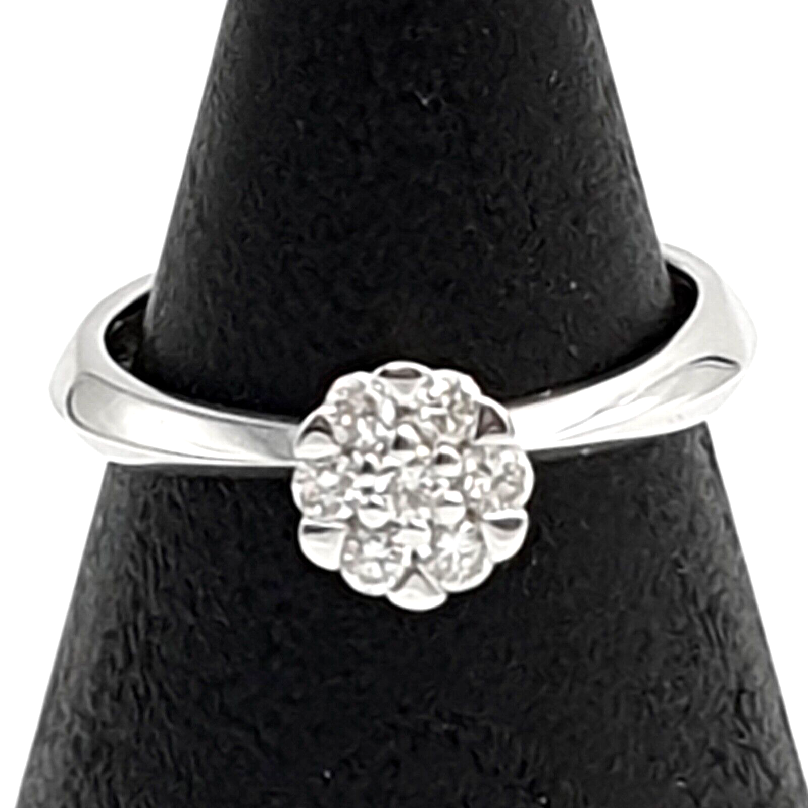 Anillo de oro blanco de 18k con diamantes naturales de 0,14 quilates. usado M...