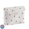 uekeboag Quilted Cotton Makeup Bag,Coquette Quilted Toiletry Bag for Women and Girls,Floral Coquette Pouch,Cute Kawaii Travel Cosmetic Bags(Striated Cherry)