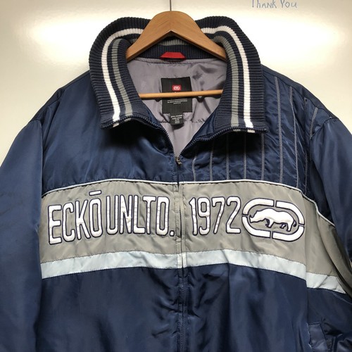 ウォームアップウェア ECKO UNLTD windbreaker jacket Vintage Ecko Unltd Red Windbreaker Jacket (Size XL) — RootsBK