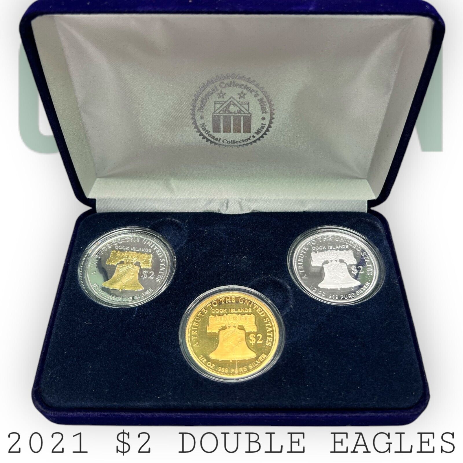 2021 $2 Double Eagle Precious Metals Set Cook Islands 0.5 Oz