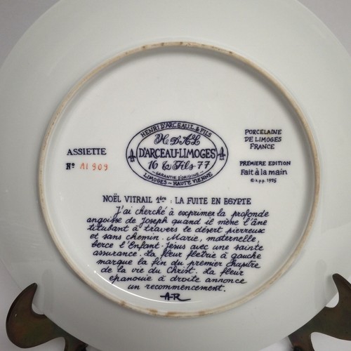 d arceau limoges noel vitrail Collection Of 3 Plates