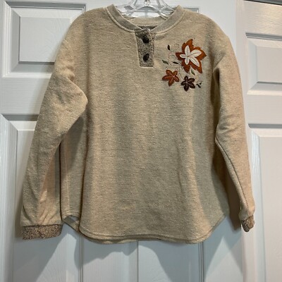 Green Brand Recycled Women's M Fall Sweatshirt Pullover Oversized Cotton Blend