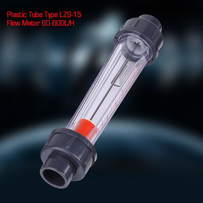 60 600L/H Plastic Tube Liquid Water Rotameter LZS 15D Flow Meter