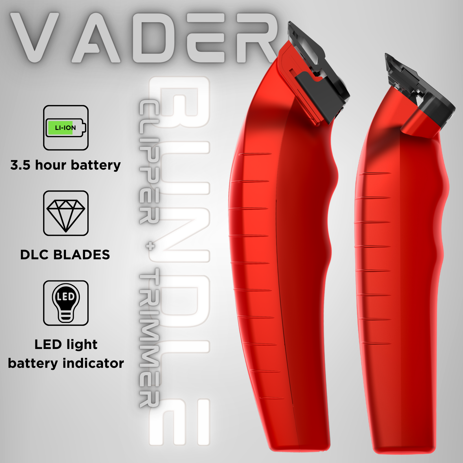 Supreme Trimmer 2-in-1 Vader Clipper & Trimmer DLC Set | STC5098 & ST3778 Red