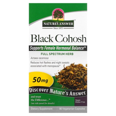 Black Cohosh, трава полного спектра действия, 50 мг, 90 вегетарианских капсул