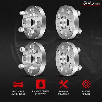 (4) 1'' Wheel Spacers 4X100 12X1.5 For Honda Civic EX LX DX Acura Integra CRX EL