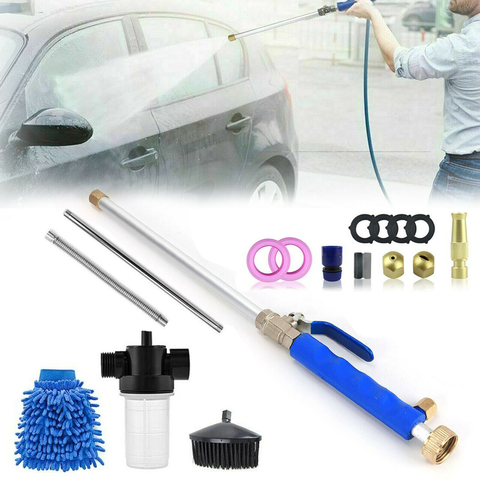 High Pressure Washer Car Water Spray Gun Garden Hose Gun Nozzle Wand Attachment