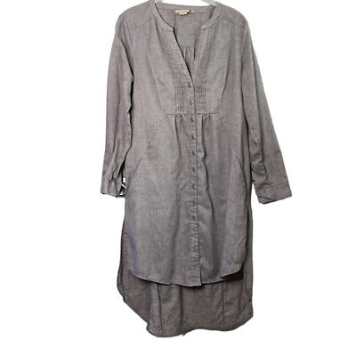 Anthro Vanessa Virginia Gray High Low Tunic Dress Size 6