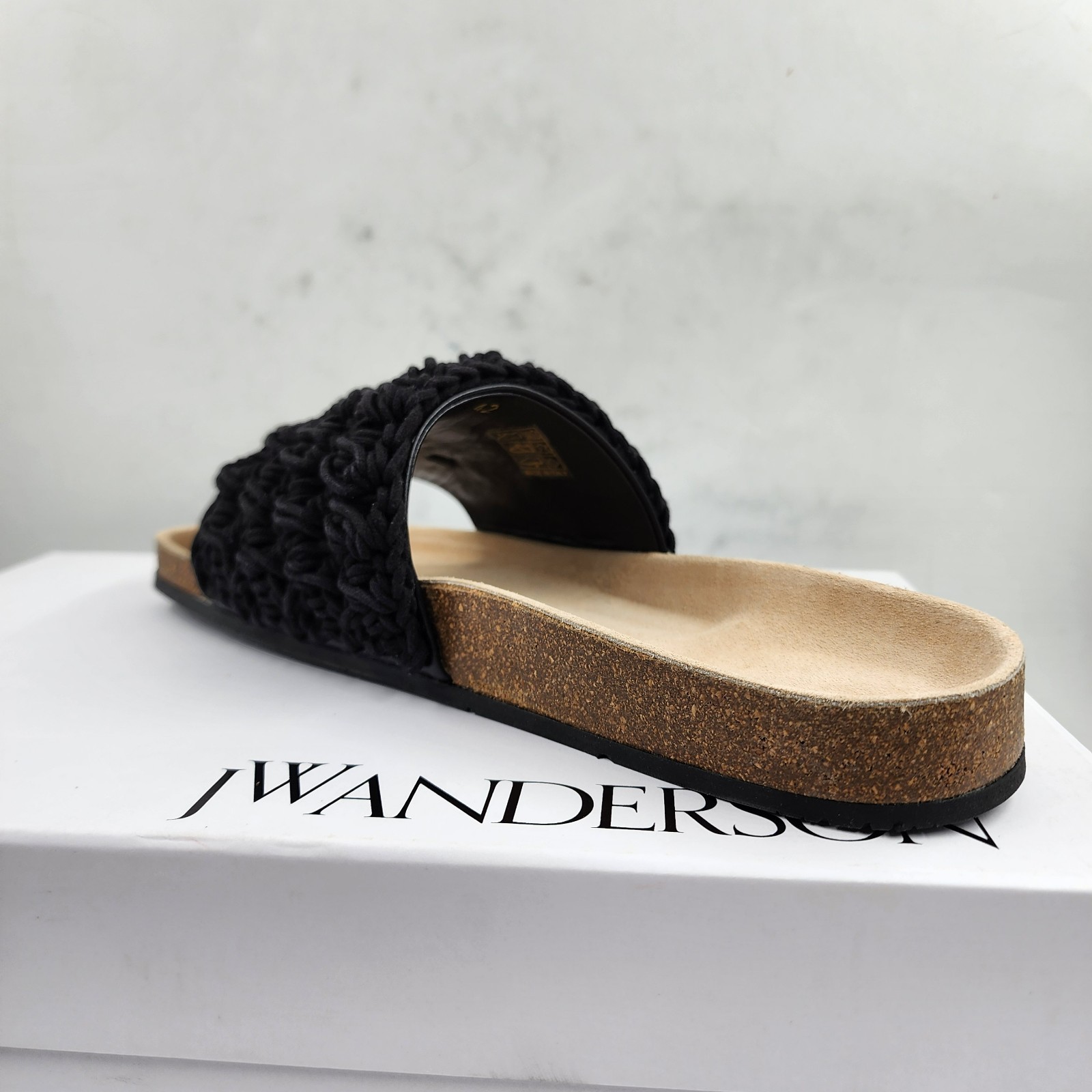 JW Anderson Popcorn Crochet Slip On Slide Sandals Men's 42/8.5US Black Open Toe - Picture 13 of 19