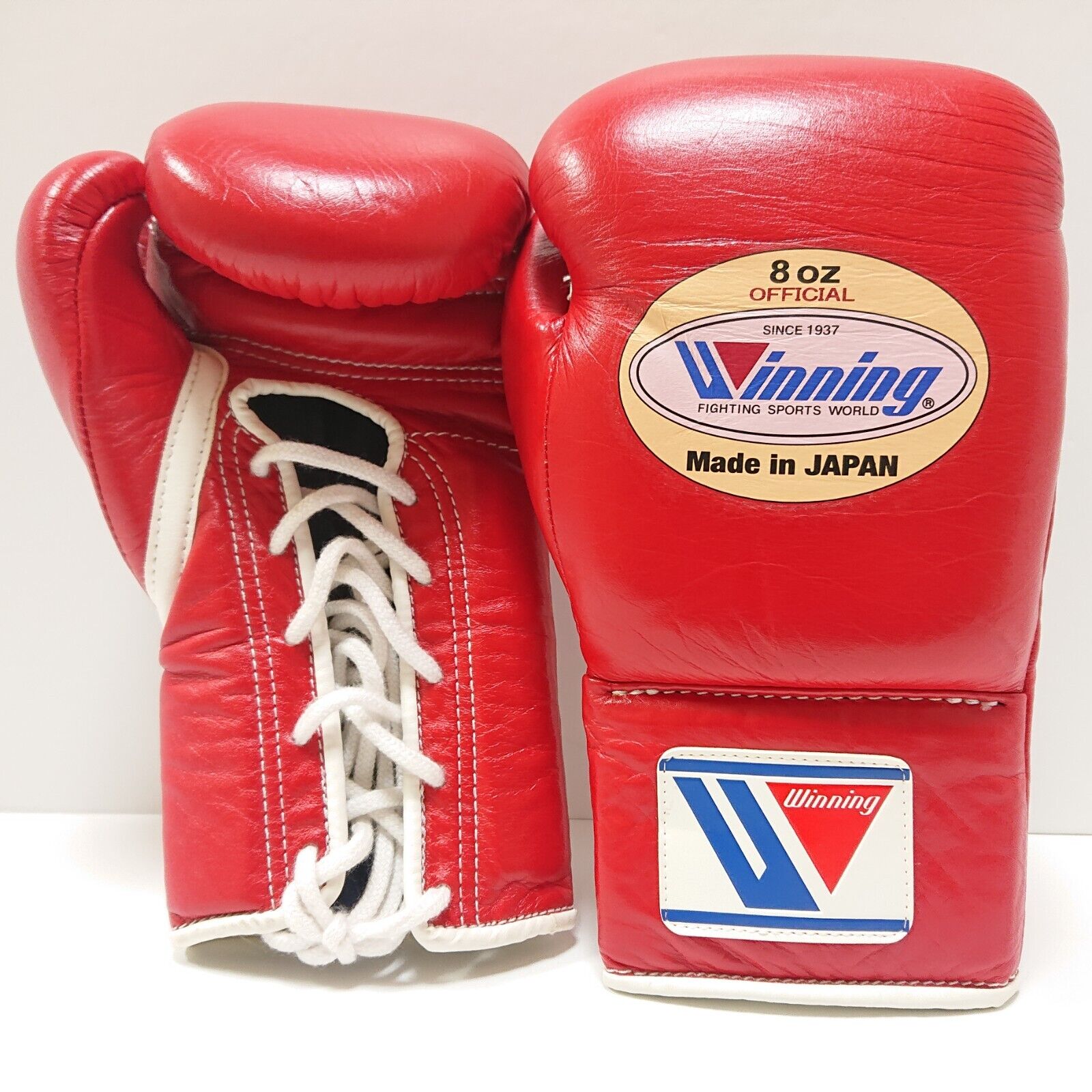 Winning Boxing Gloves 8oz Red MS-200 Lace-up type from Japan Winning Boxing Gloves 8oz Red MS-200 Lace-up type from Japan