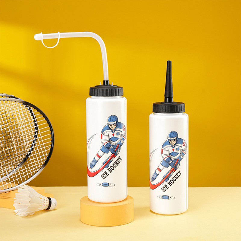 1l Football Squirt Ice Hockey Water Bottle Sport Extend Tip