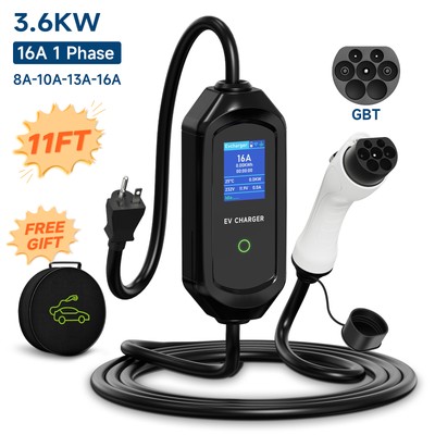 AFYEEV Portable Type2 16A EVSE Charging Cable Type1 US Plug Controller Wallbox