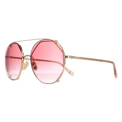 Pre-owned Chloé Chloe Sunglasses Ch0041s 004 Gold Red Gradient