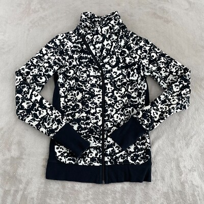 Lululemon Cozy Cuddle Up Jacket Women 2 Fleur Sombre White Black / White / Black