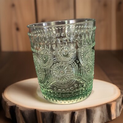 Hobnail Boho Style Emerald Green 9.5 oz Acrylic Glasses Set Of 4 NEW IN BOX