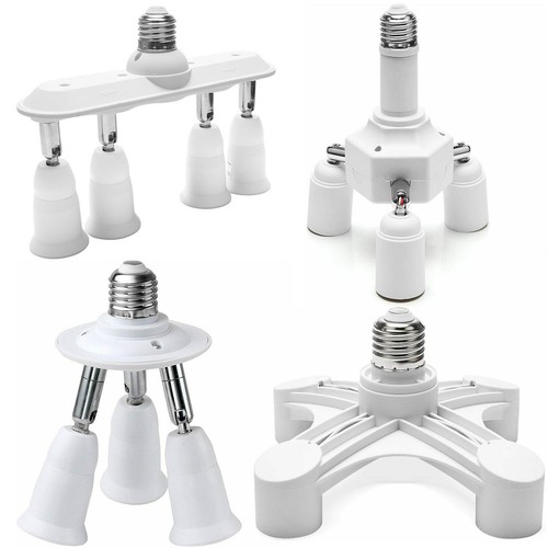 2/3/4/5 in 1 Adjustable E27 Base Light Lamp Bulb Adapter Holder Socket Splitter