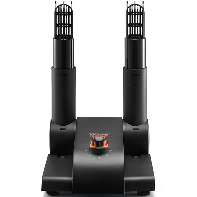 VEVOR 180° Foldable 2-Tube Shoe Dryer Boot Dryer with Heat Blower Black & Orange