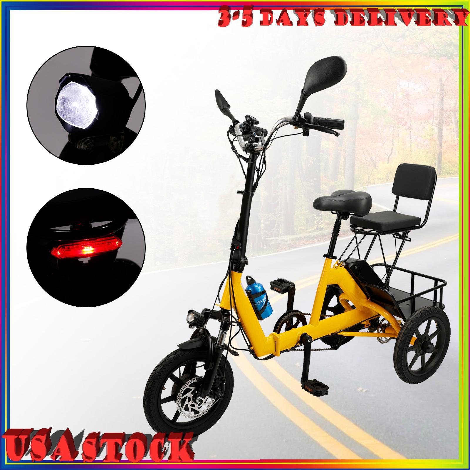 3 Wheel Electric Trike Motorized Folding Tricycle E-Bike 48V