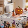 XCHI Orange Buffalo Plaid Spooky Pumpkin Ghost Halloween Tablecloth Rectangle Washable Table Covers for Indoor Outdoor Dining Home Party Decorations Table Cloth 60x120 Inch