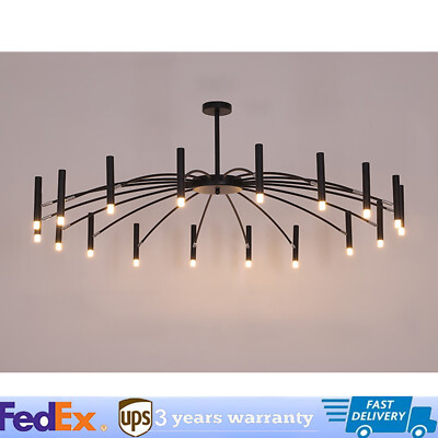 18-Head Black Branch Chandelier Metal Pendant Light Nordic Ceiling Lamp Fixture
