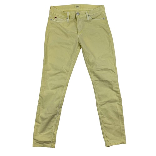Hudson Nico Mid Rise Super Skinny Denim Jeans Yellow Sz 27 Cotton Blend Stretch