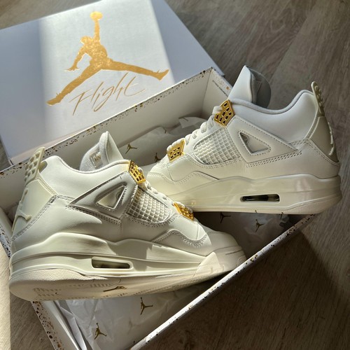 Pre-owned Jordan Air  4 Retro Metallic Gold Aq9129-170 Fast Shipping