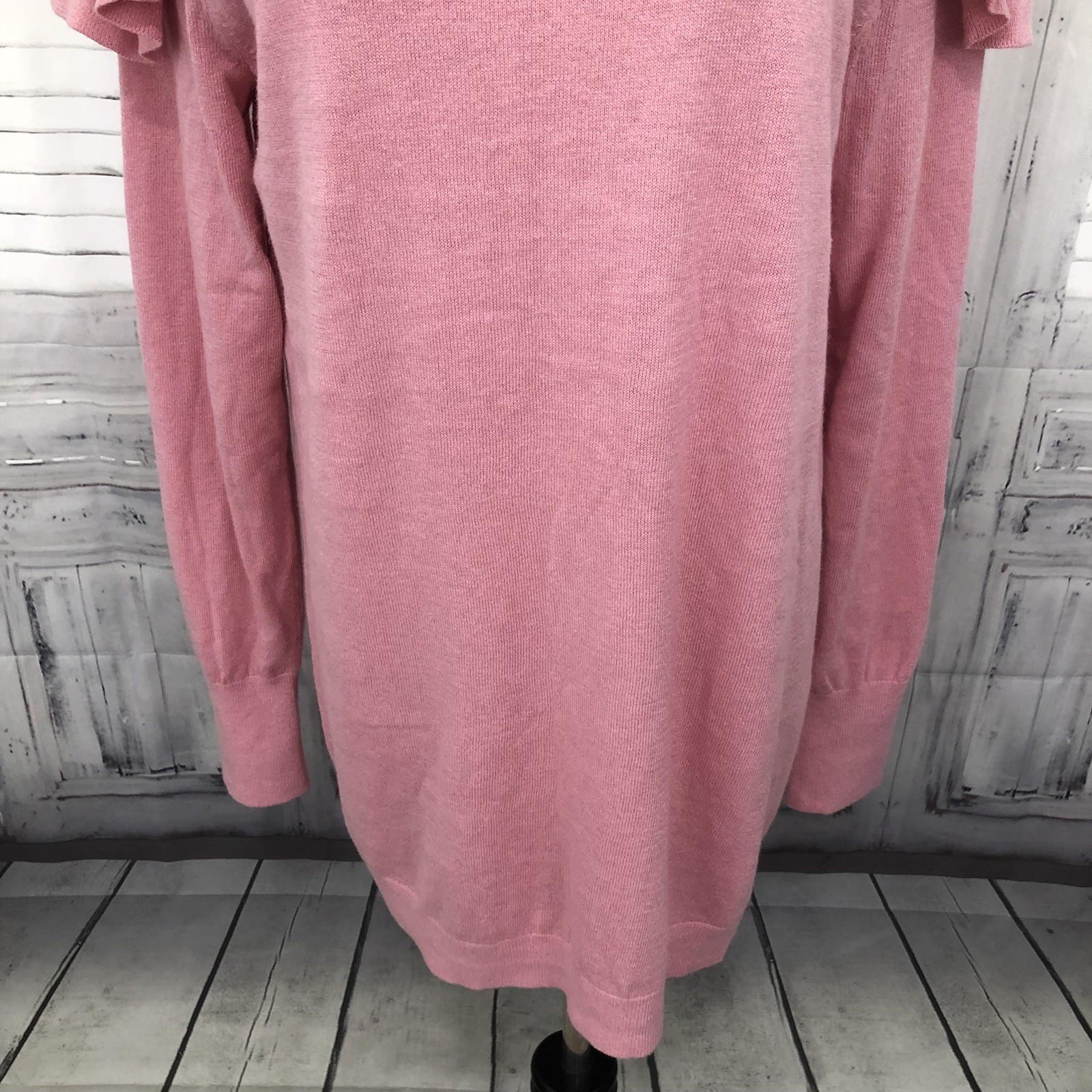 Isabel Ingrid Isabel Women Medium Maternity Sweater Pink Ruffle Long Sleeve B22