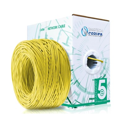 Smartech Cables Cat5e Plenum Cable 1000ft (CMP) - Solid Conductor Cat5e Cable...