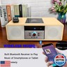 Nostalgic Bluetooth Stereo System for Home, WISCENT Vintage Micro HiFi Systems CD Player,with Bluetooth Audio Streaming,FM Radio,USB Port,Aux-in,Earphone Port (Wood Color)