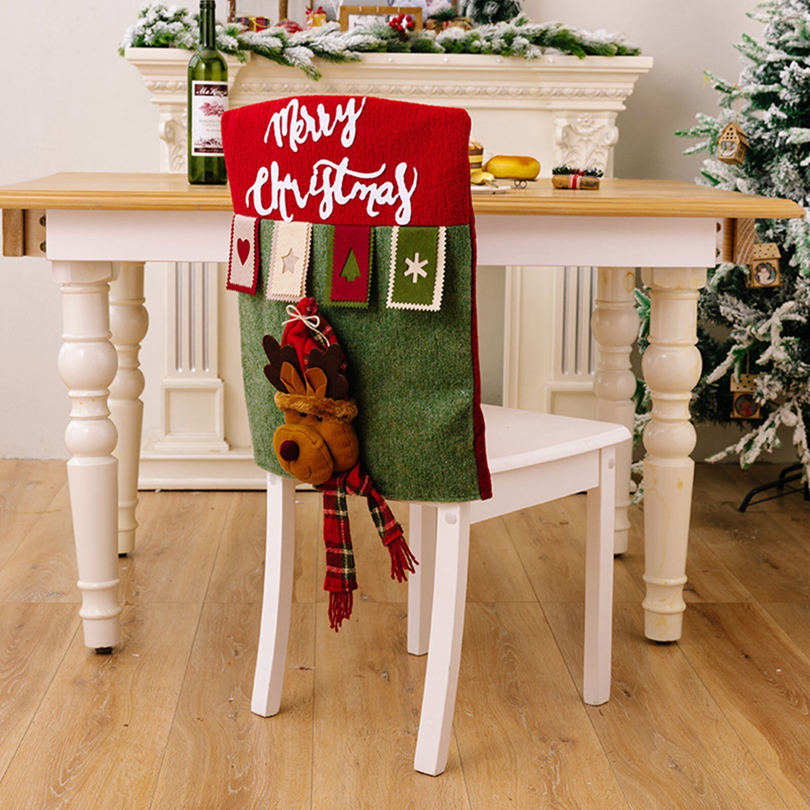 New Christmas Decorations Christmas Cartoon Stereoscopic Old Man Chair Cover