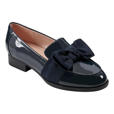 Bandolino Womens Lindio Loafer Navy Patent 402 Size 7 Wide Siz...
