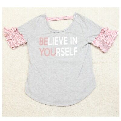 Lily Bleu Believe In Yourself Graphic T-Shirt Short Sleeve Girls Large 14 WS766