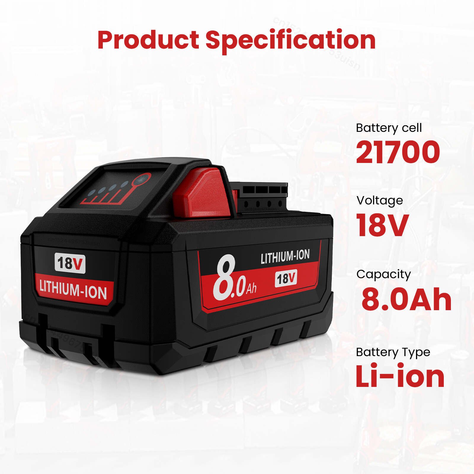 NEW For Milwaukee M18 Lithium ion 8.0AH Extended Capacity Battery 48-11-1860 US