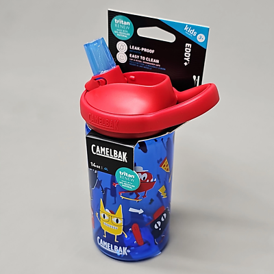 CAMELBAK Eddy+ Kids 14 oz Water Bottle Flip Top Tritan Renew Skate Monsters (New