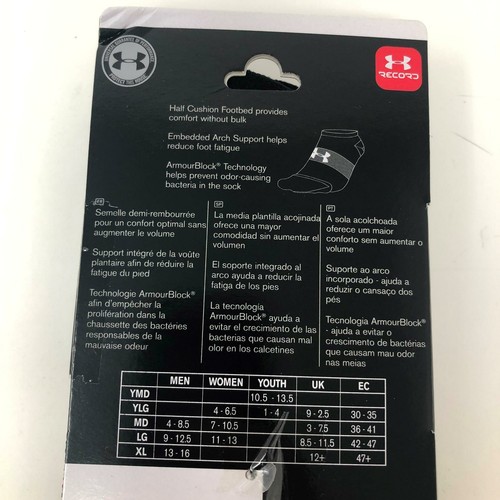 NEW Under Armour Athletic SoLo Socks Low Cut Black Socks 3-Pack Womens M