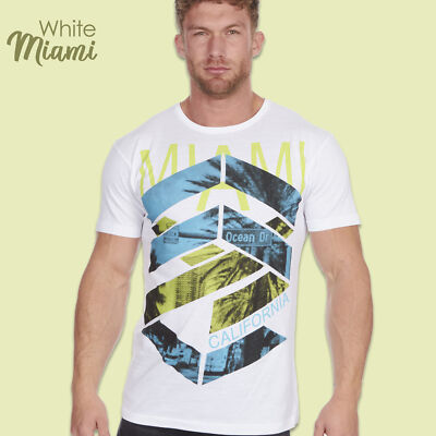 Mens Holiday Breathable T-Shirts Pastel Print 100% Cotton Tees for Him M - XXL